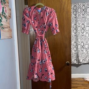 Draper James Floral Button Front Midi Dress sz M